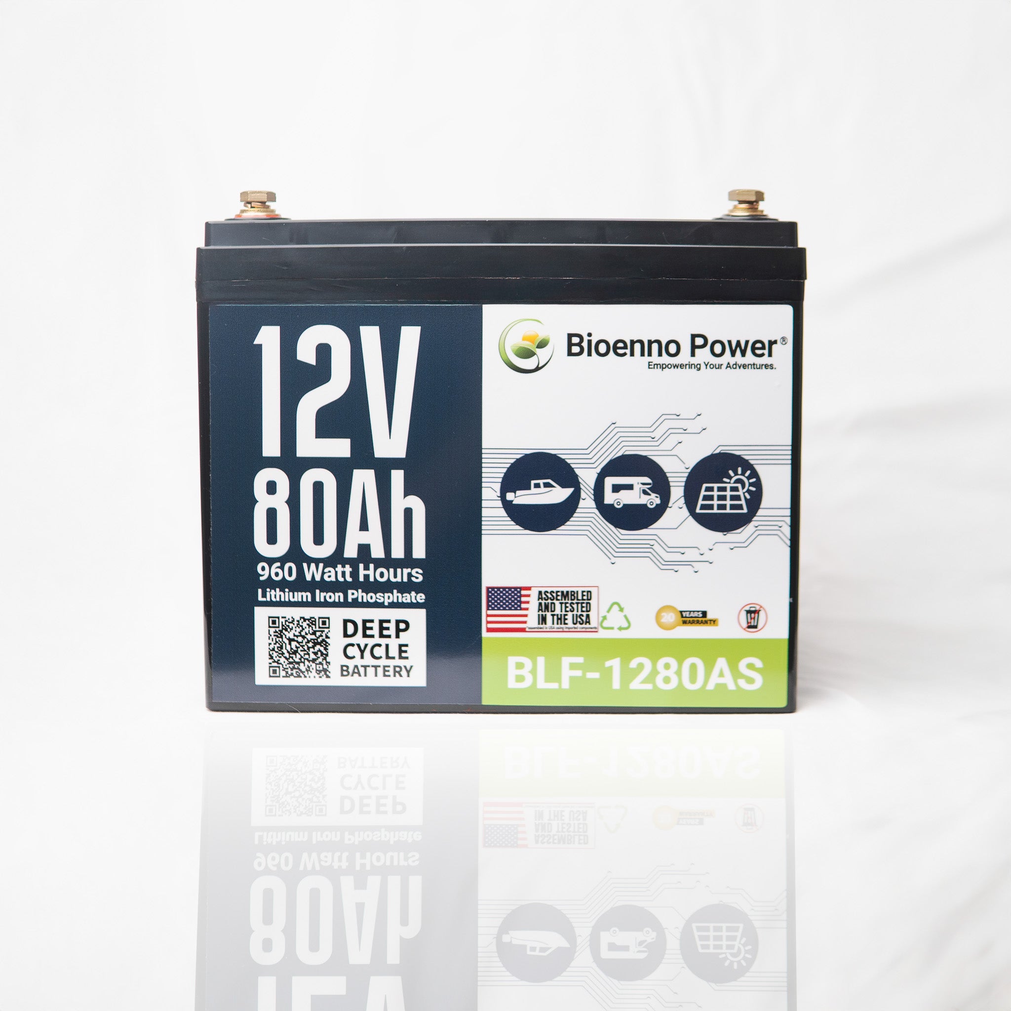 12V, 80Ah LFP Battery (ABS, BLF-1280AS)